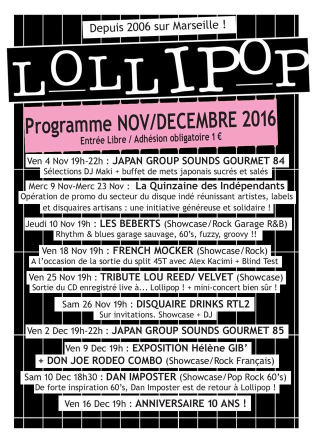 2016-11+12_Lollipop_Flyer_Tribute Lou Reed RP + Doc V + Dan